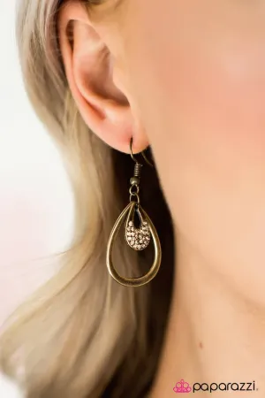 Paparazzi Earring ~ Light Storm - Brass