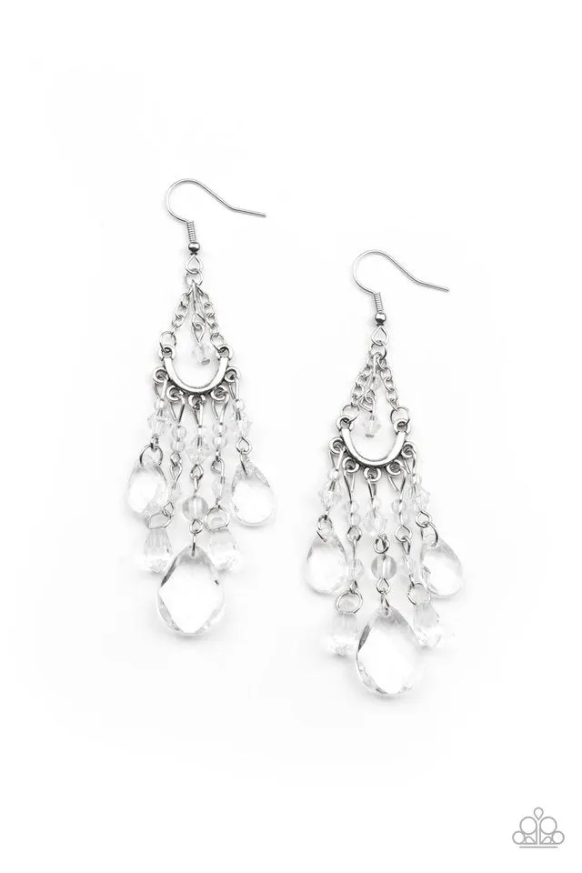 Paparazzi Earring ~ Paid Vacation - White