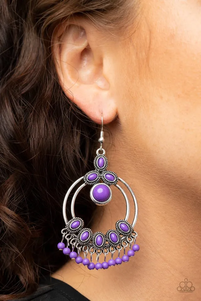 Paparazzi Earring ~ Palm Breeze - Purple