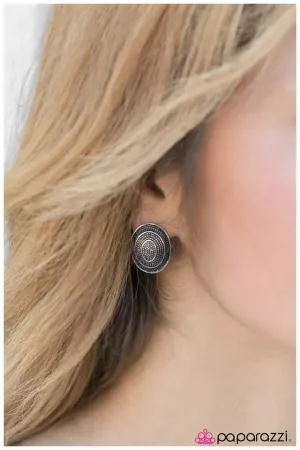 Paparazzi Earring ~ Sonic Boom - Silver