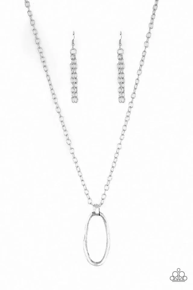 Paparazzi Necklace ~ Grit Girl - Silver