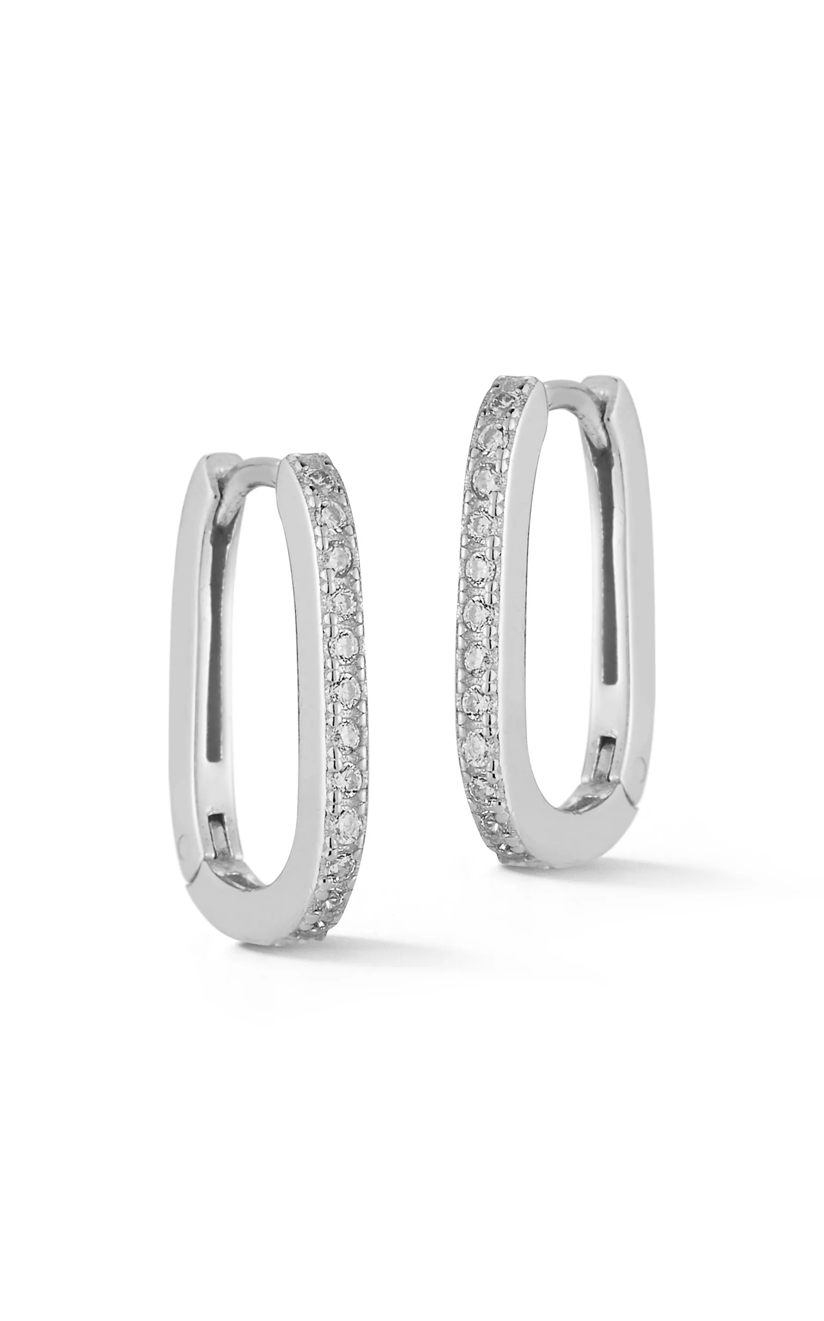 Pavé Oval Huggie Earring