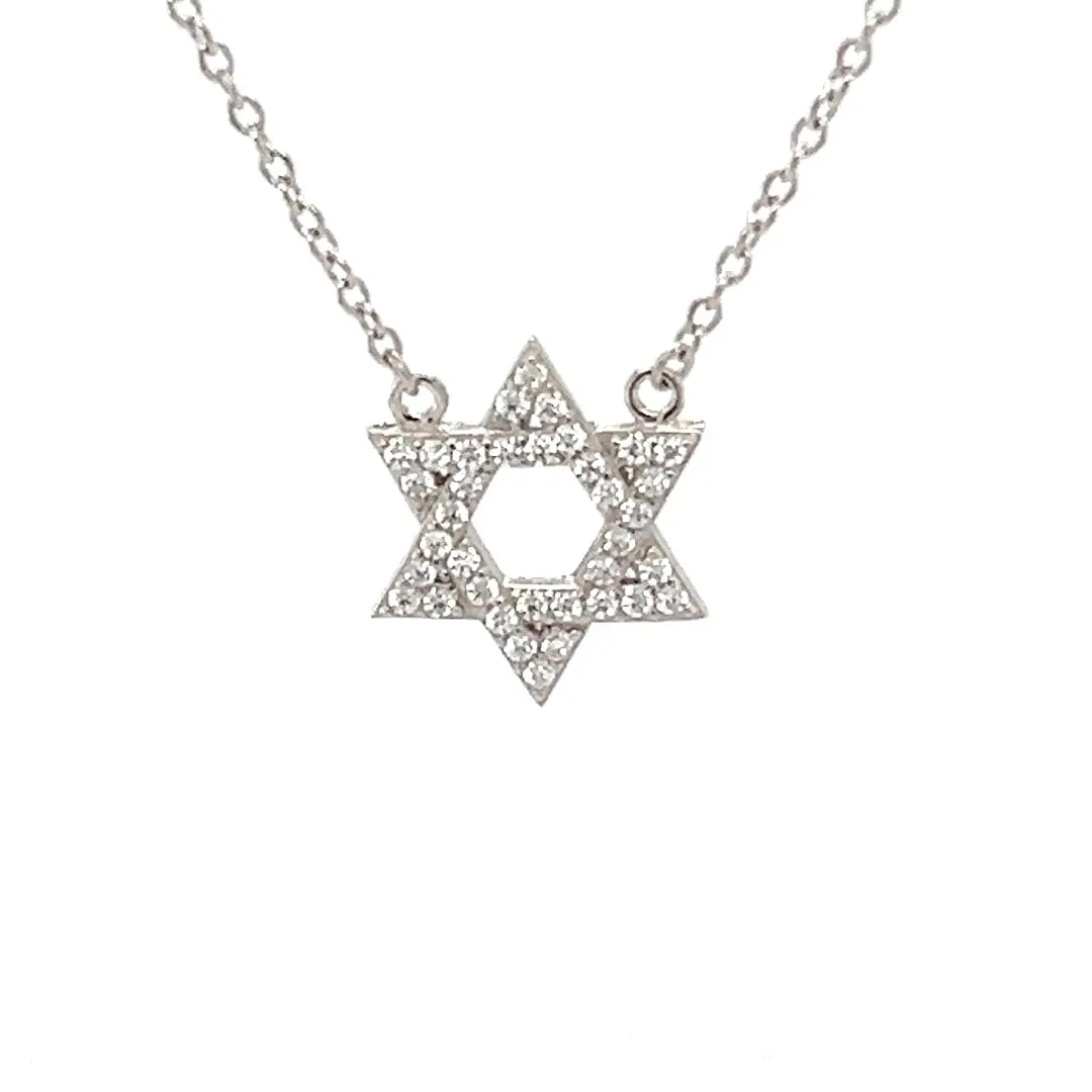 Pave CZ's Star of David Necklace