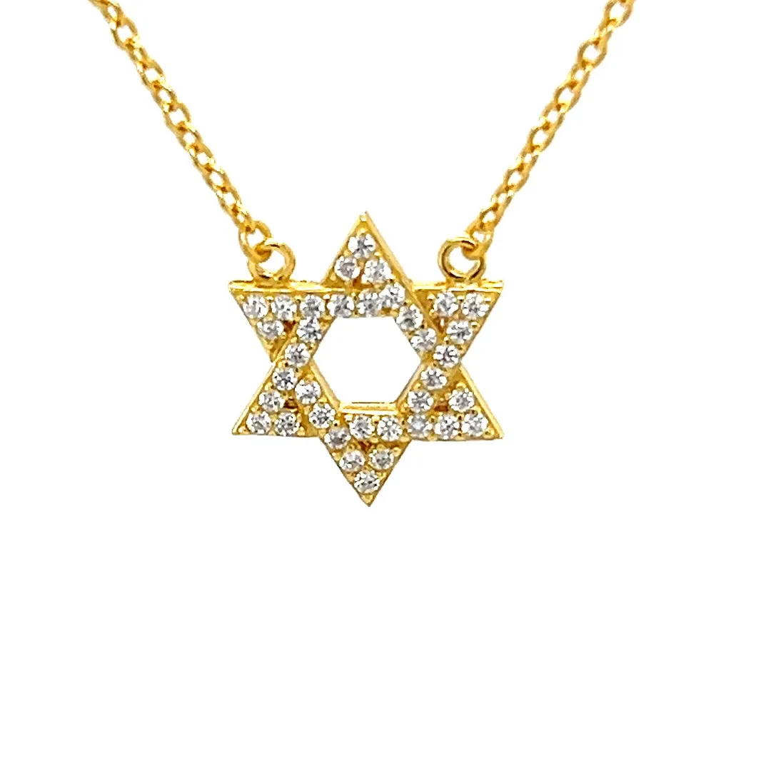 Pave CZ's Star of David Necklace