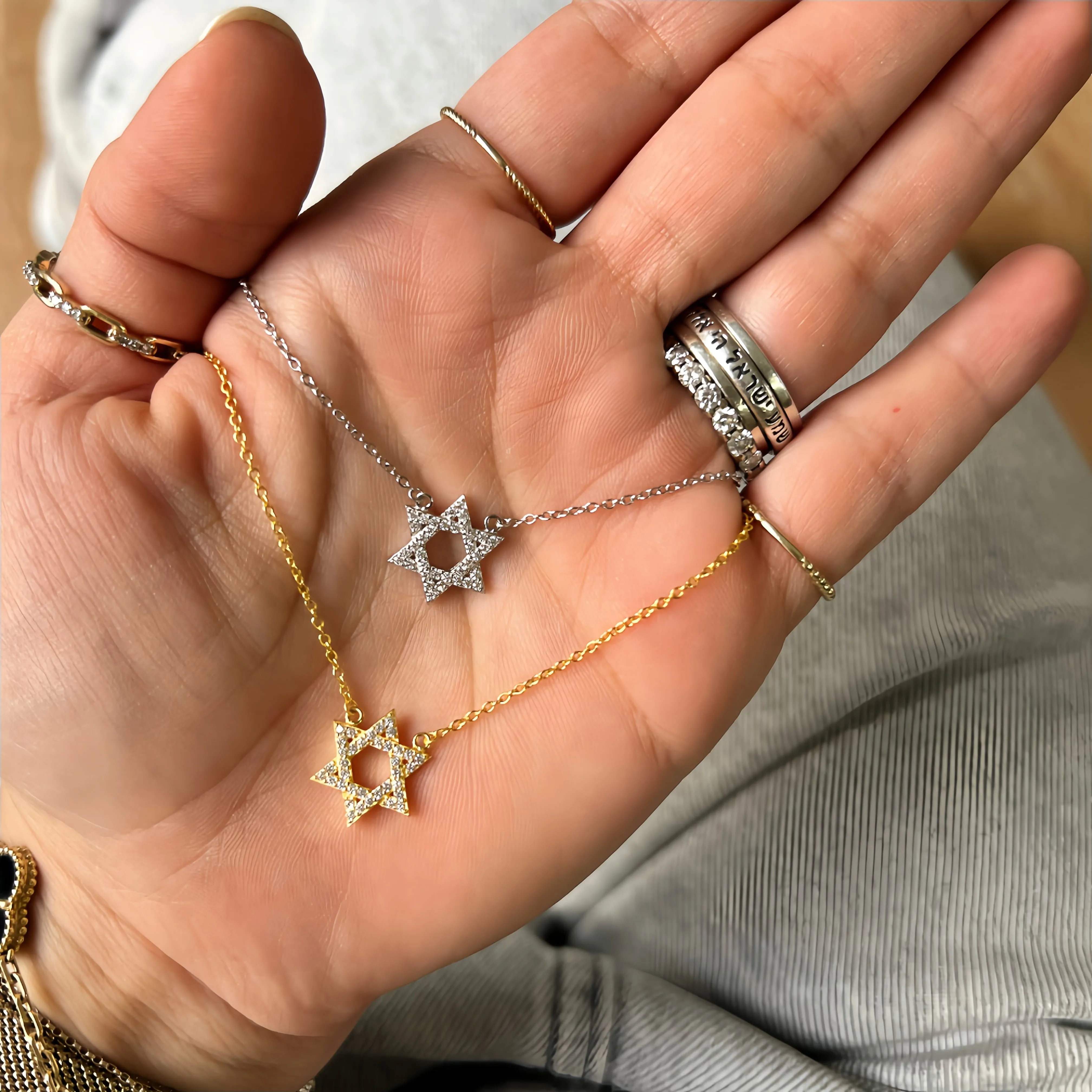 Pave CZ's Star of David Necklace