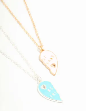 Pink & Blue Best Friends Necklaces 2-Pack