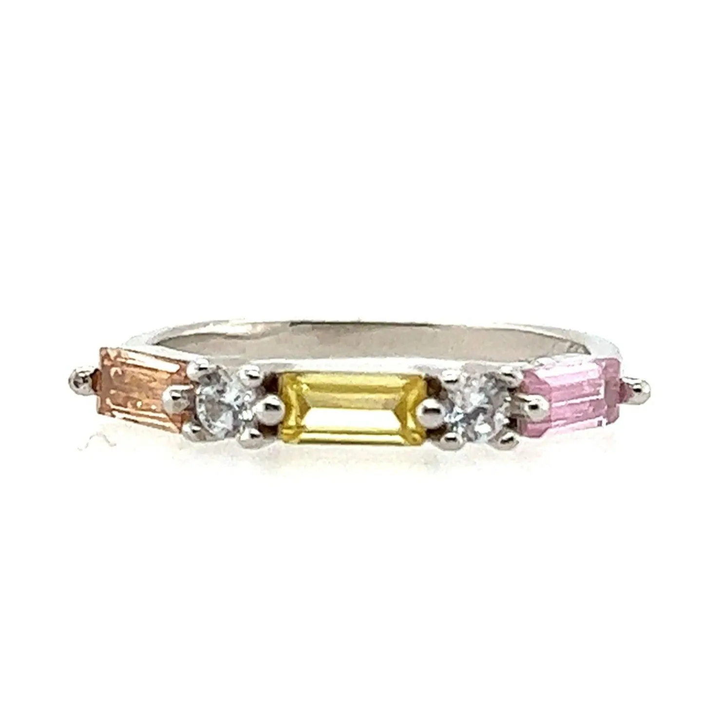 R472 Colorful CZ Band Ring