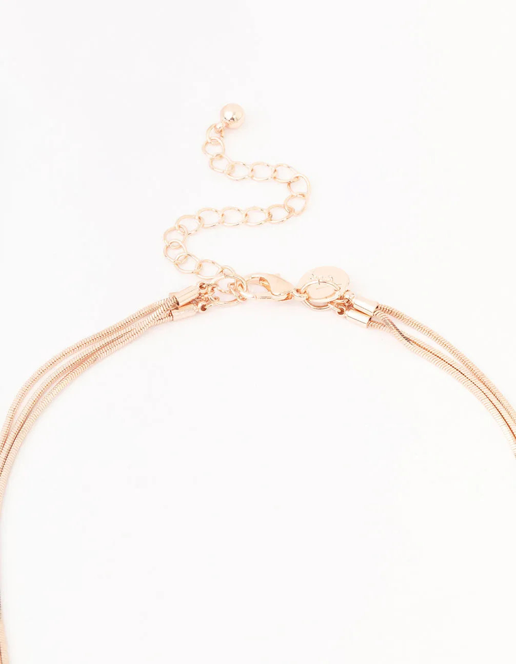 Rose Gold 3 Row Toggle Chain Necklace