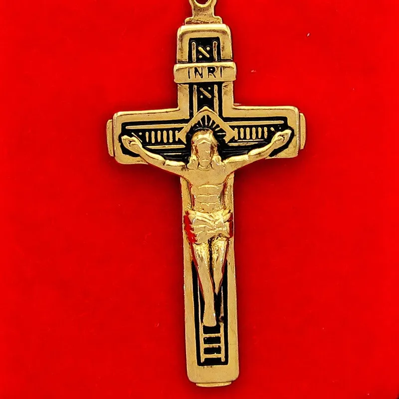 Sand Gold Epoxy Jesus Cross Pendant