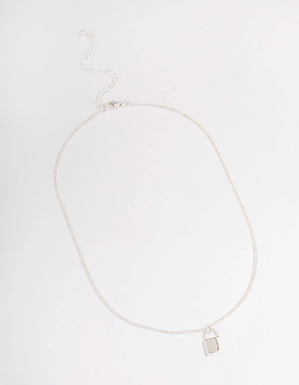 Silver Precious Lock Necklace