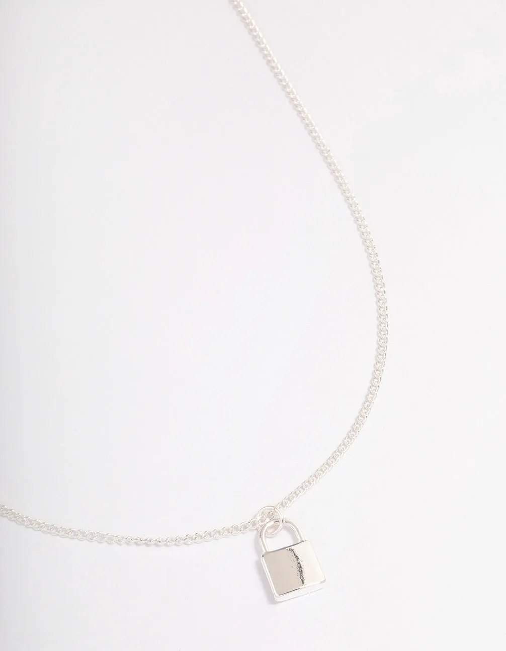 Silver Precious Lock Necklace