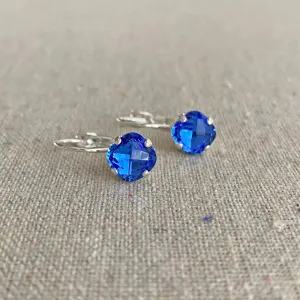 Small Cushion Leverback Earrings