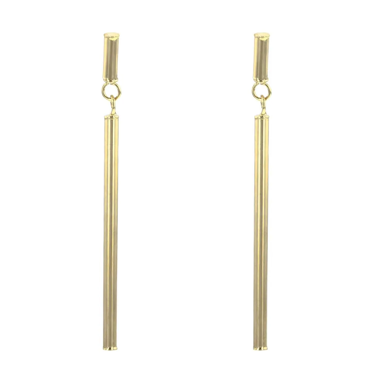 Soleil Collection Bar Drop Earrings | 9K Solid Yellow Gold