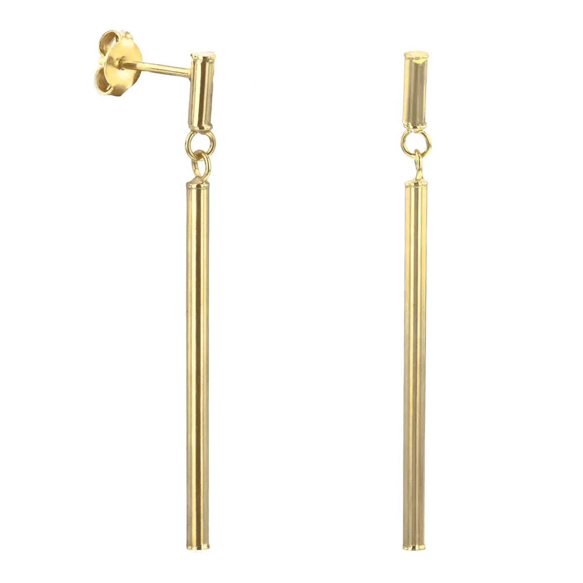 Soleil Collection Bar Drop Earrings | 9K Solid Yellow Gold