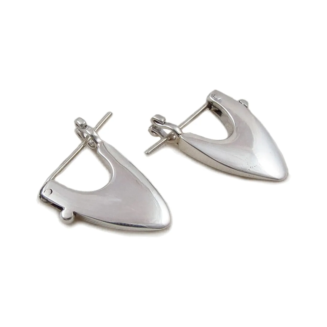 Solid 925 Silver Triangle Earrings