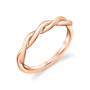 Spiral Wedding Band - Yasmine 14k Gold Rose