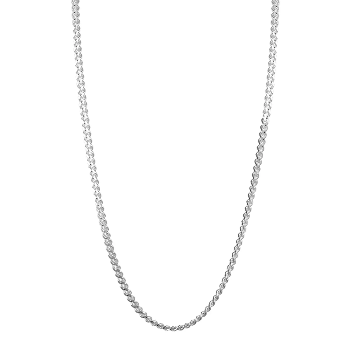 Sterling Silver Curb Chain Necklace 2.1mm