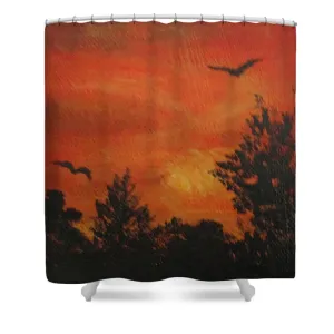 Sunset Red - Shower Curtain