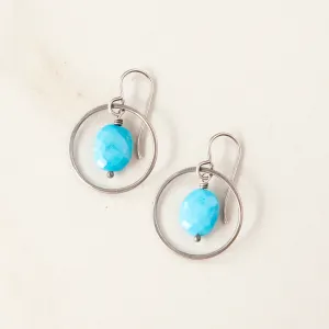 Tasi Silver Delicate Faceted Stone Earrings