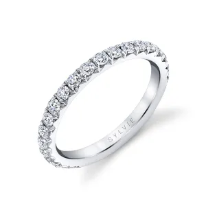 Thick Pave Wedding Band - Malencia 18k Gold White