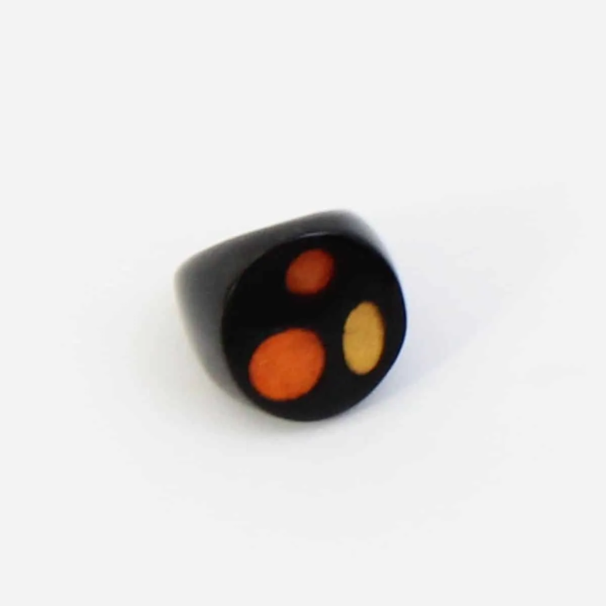 Three Dot Orange and Black Ring