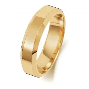 Wedding Band 18ct Wedding Bevelled Edge Ring WQ145M