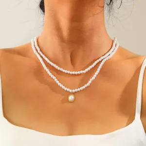 XN079 - Elegant Layered Pearl Necklace